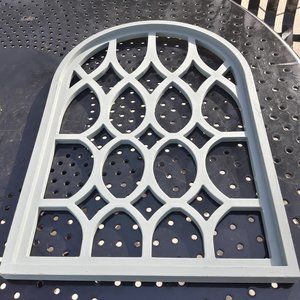 Wooden Arch Wall Hanging Turquoise Teal Arched Wall Decor Window Art Solid Color